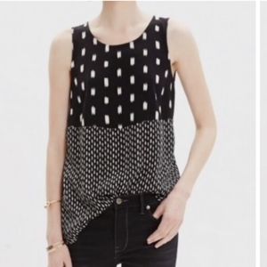 4/$20 Madewell Black White Mixed Prints sleeveless top blouse L